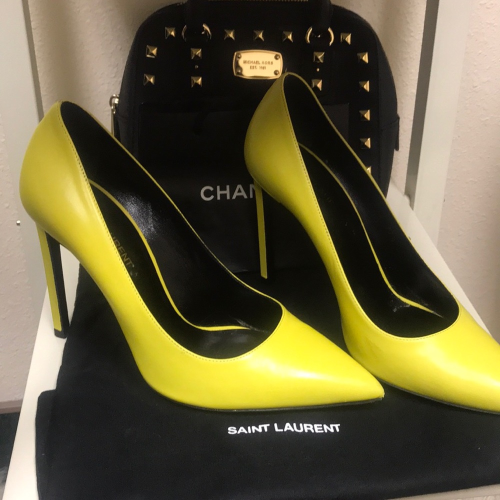 Yellow Saint Laurent Heels